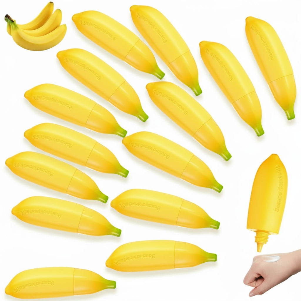 Swiffen 12 Pcs Banana Hand Cream Gifts Set – Fruity Scent & Portable Hand Moisturizers