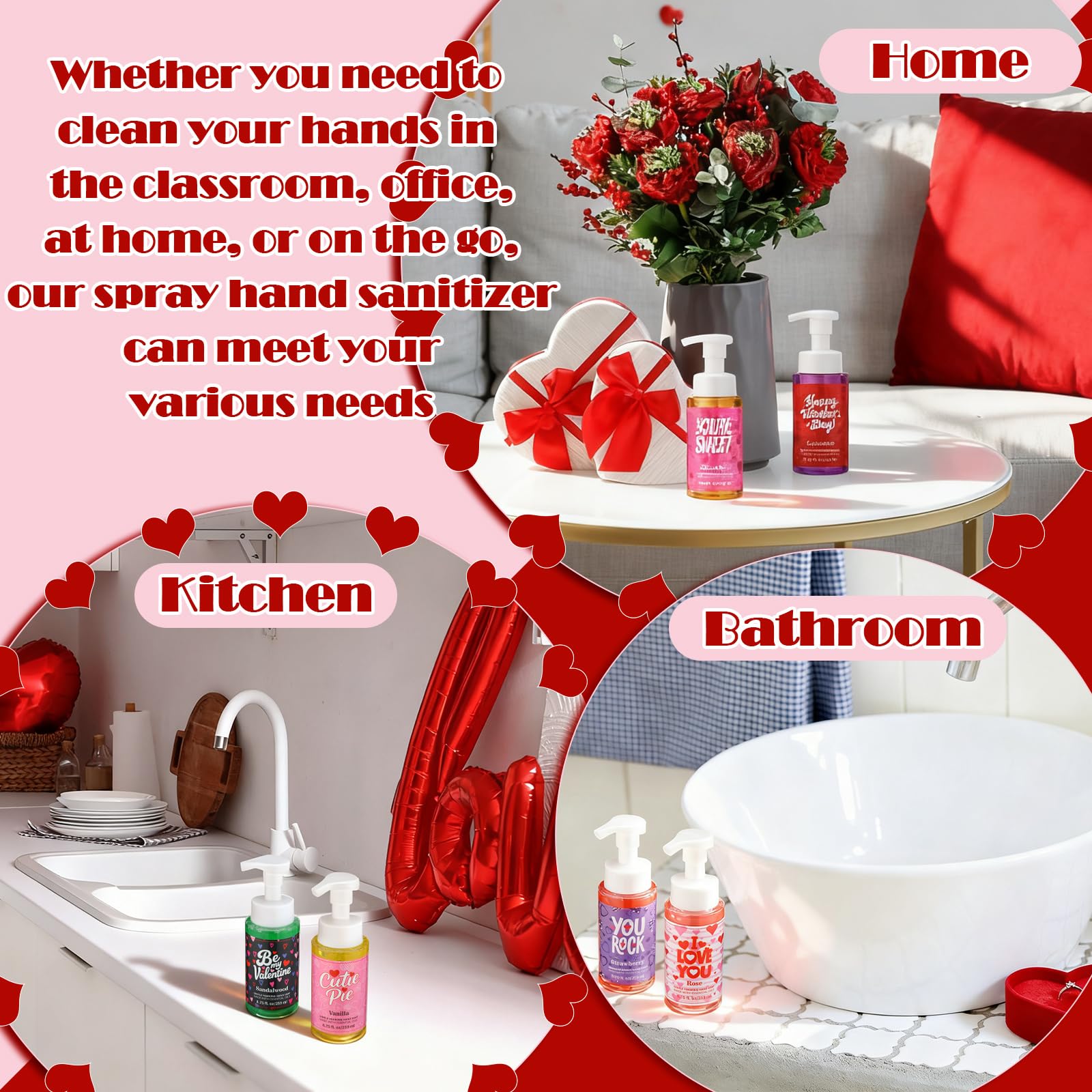 Swiffen 6-Pack Valentine's Foaming Hand Soap – Moisturizing Scented Hand Wash