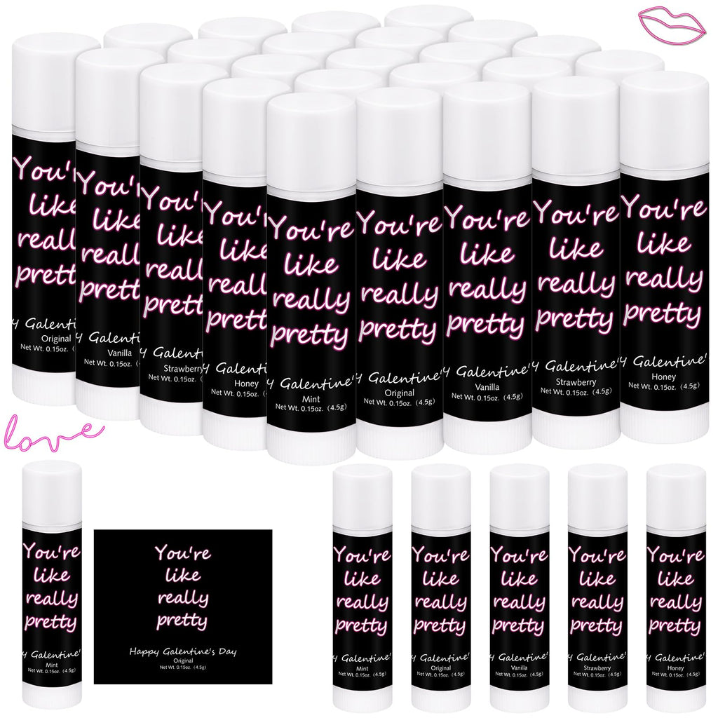 Swiffen 50-Pack Valentine's Lip Balms Bulk Gifts for Women – Galentine's Day Neon