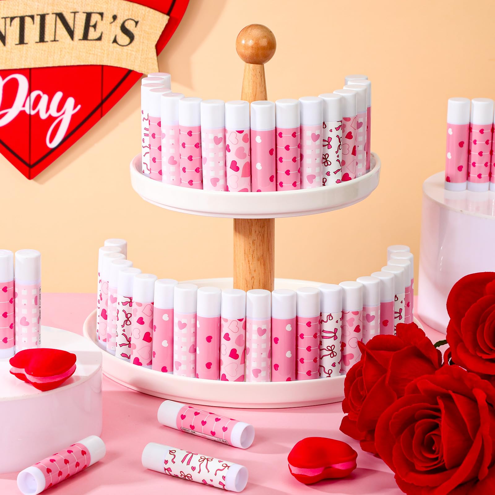 Swiffen 50-Pack Valentine's Lip Balms Gifts Bulk | Galentine's Day Party Favors