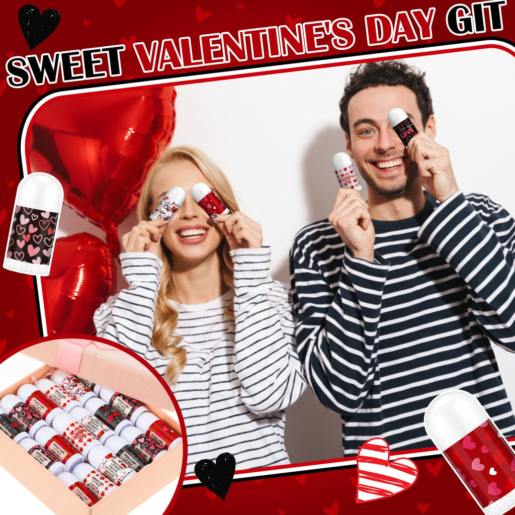 Swiffen 50-Pack Valentine's Mini Lip Balms Gifts Bulk for Galentine's Day