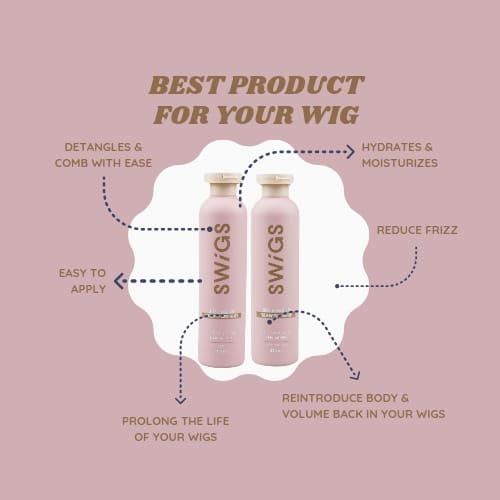 SWIGS Wig Shampoo & Conditioner Set — Detangle, Color-Safe, Body & Shine | 2-Pack 8 oz