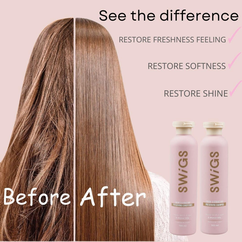 SWIGS Wig Shampoo & Conditioner Set — Detangle, Color-Safe, Body & Shine | 2-Pack 8 oz