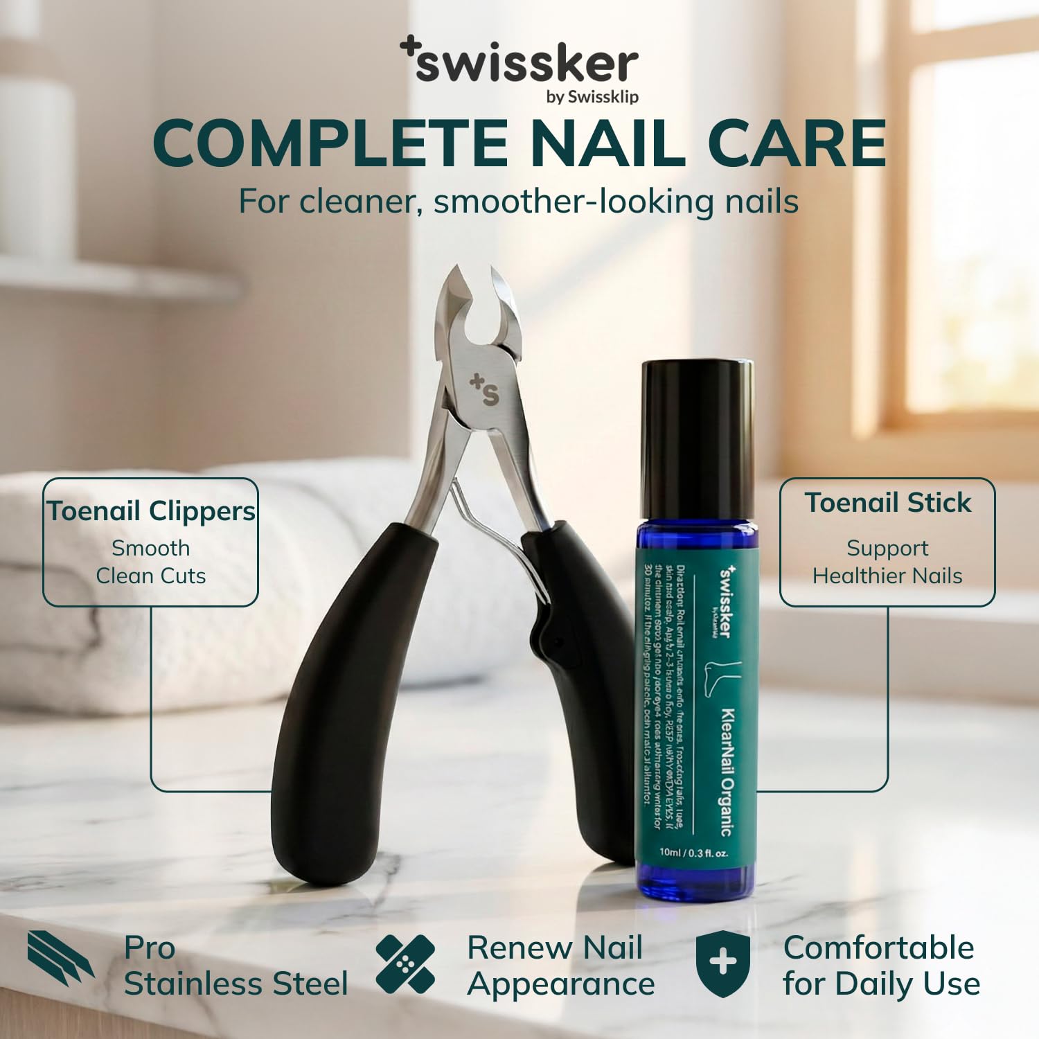 Swissklip KlearNail Toenail Stick | Medi-Care for Healthy Nails | Made in USA