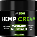SWIZON Cream with Arnica Montana, Emu Oil, Curcumin, Turmeric – Soothing Comfort, 4oz