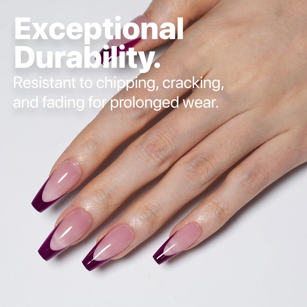 SXC Cosmetics French Tip Press On Nails – Purple Series (Extra Short Square) – 150pcs X-Pro Tips Starter Kit