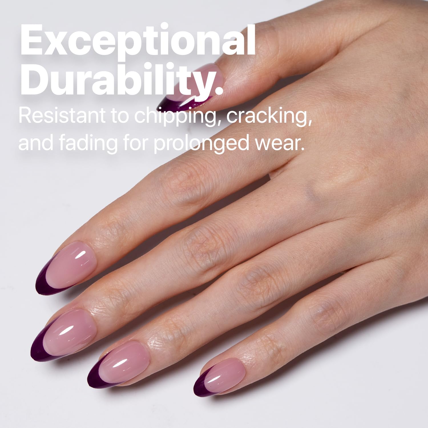 SXC Cosmetics French Tip Press On Nails – Purple Series, Short Almond, X-Pro Tips Starter Kit | 160PCS, 16 Sizes, 5 Styles, Beginner-Friendly