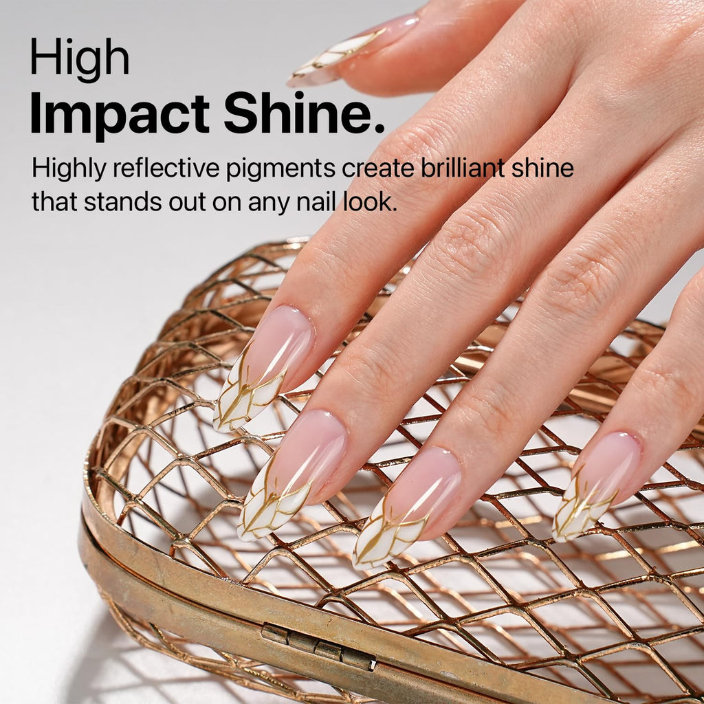 SXC Gel Liner Nail Art Set – Gold & Silver | Precision Brush, High-Gloss Finish