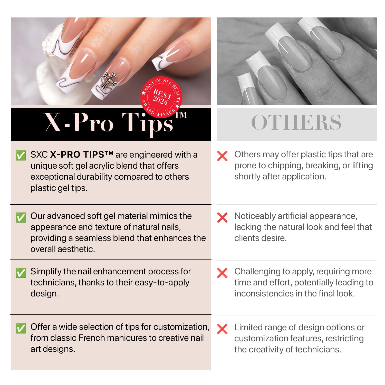 SXC Brown French Tip Press-On Nails – Ultra Fit, 150 Pieces, 15 Sizes, Pre-Applied Primer & Base Coat