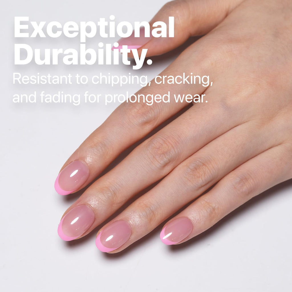 SXC X-Pro Tips French Tip Press-On Nails – Pink Edition PINK118KIT-XS Almond