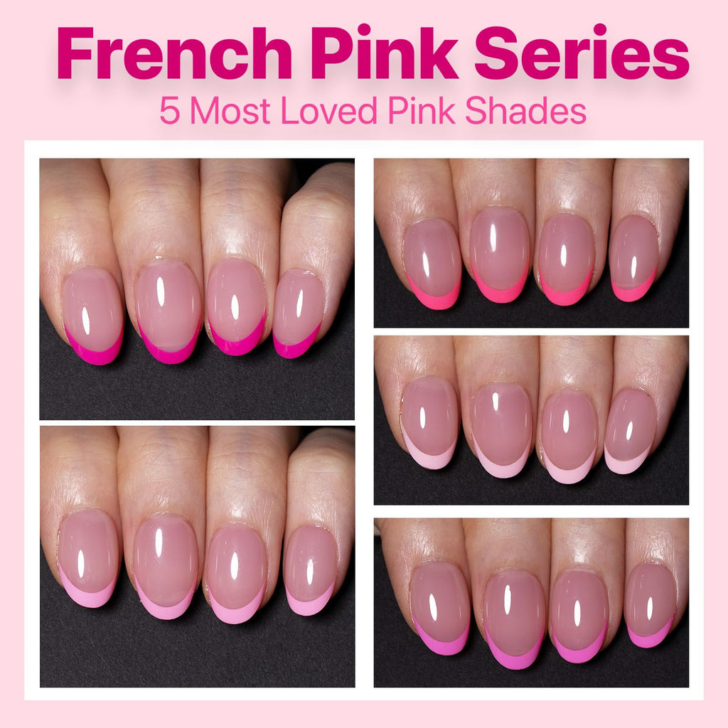 SXC X-Pro Tips French Tip Press-On Nails – Pink Edition PINK118KIT-XS Almond