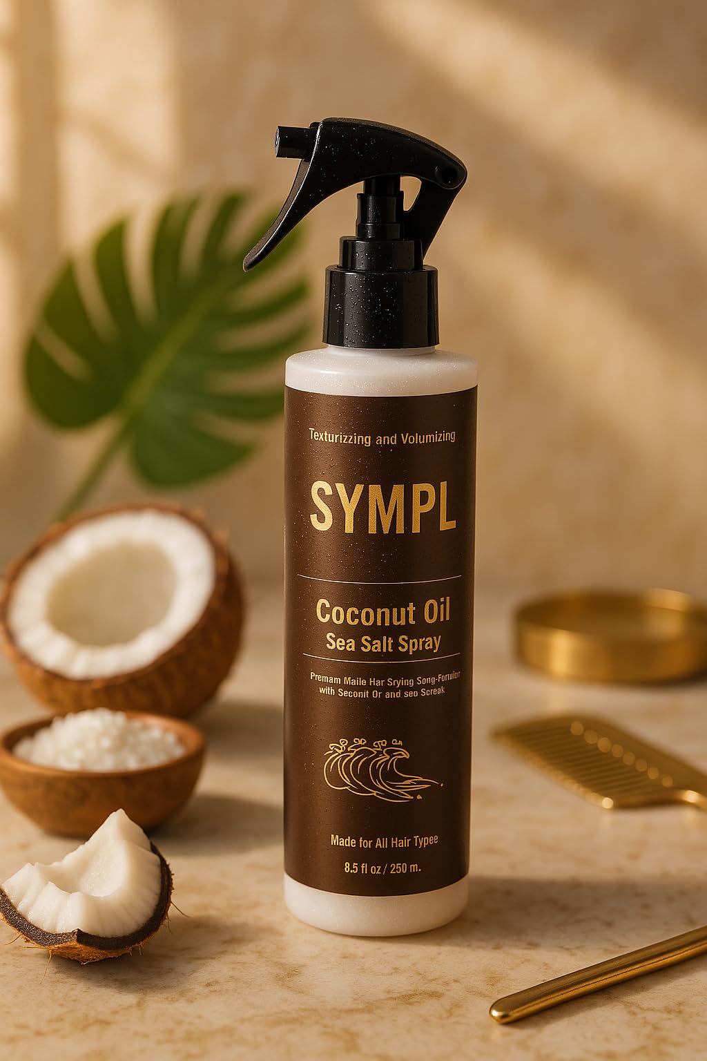 Sympl Sea Salt Spray with Coconut Oil | Beach Waves, Lightweight Mist, Volume & Soft Finish