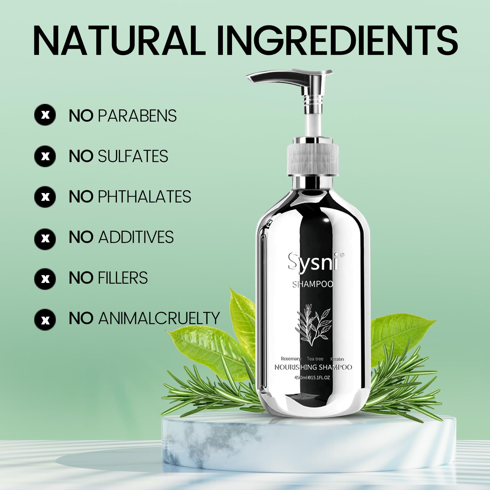 Sysni Rosemary Tea Tree Keratin Shampoo – Hydrating Cleansing for Men & Women