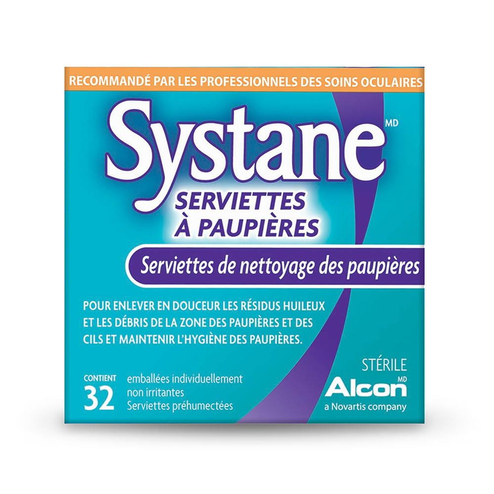 Systane Lid Wipes – Sterile Eyelid Cleansing Wipes, 32-Count