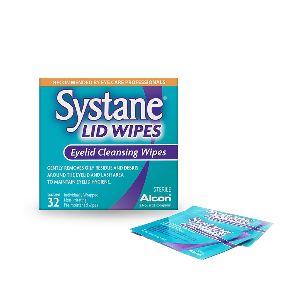 Systane Lid Wipes – Sterile Eyelid Cleansing Wipes, 32-Count