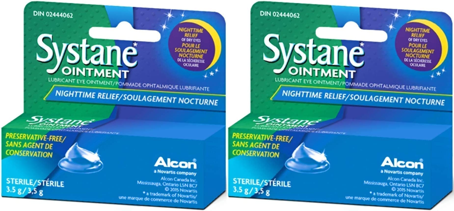 Systane Lub Eye Nightime Ointment 3.5g (2 Pack) - 0.12 oz | Ophthalmic Nighttime Ointment