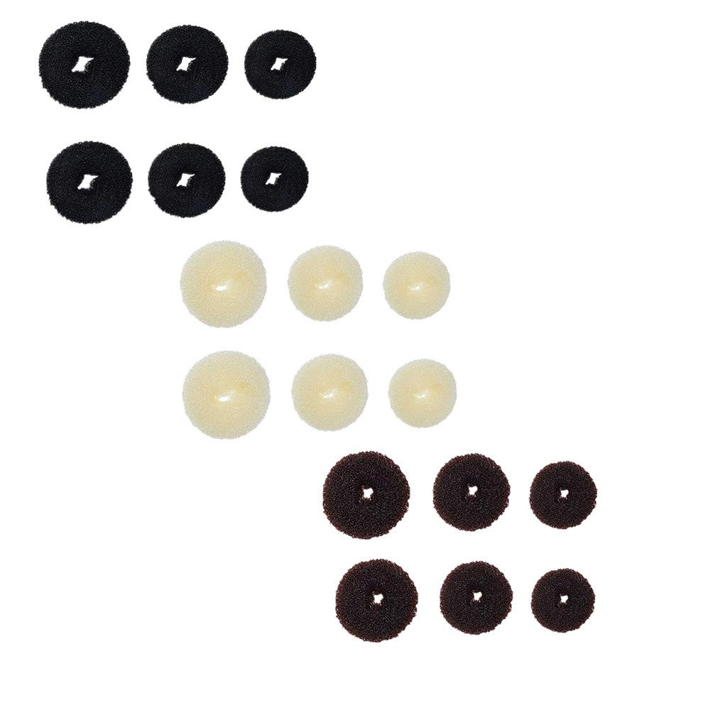 SZMWL Donut Hair Bun Maker – 18-Pack Kit in 3 Colors, 3 Sizes