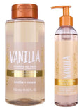 T. Hut Vanilla Foaming Gel Wash 18 oz + Vanilla Bare Shave Oil 7.7 oz – Hydrating Bath & Shave Duo