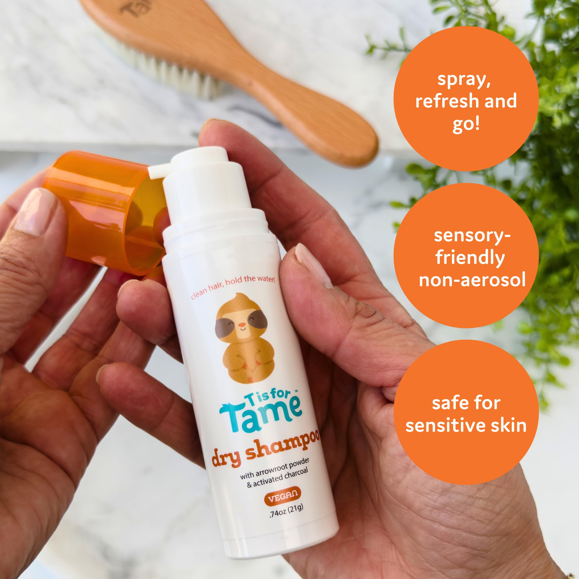 T is for Tame Dry Shampoo for Babies & Kids – Waterless, Non-Aerosol, Sensory Friendly (21 g)
