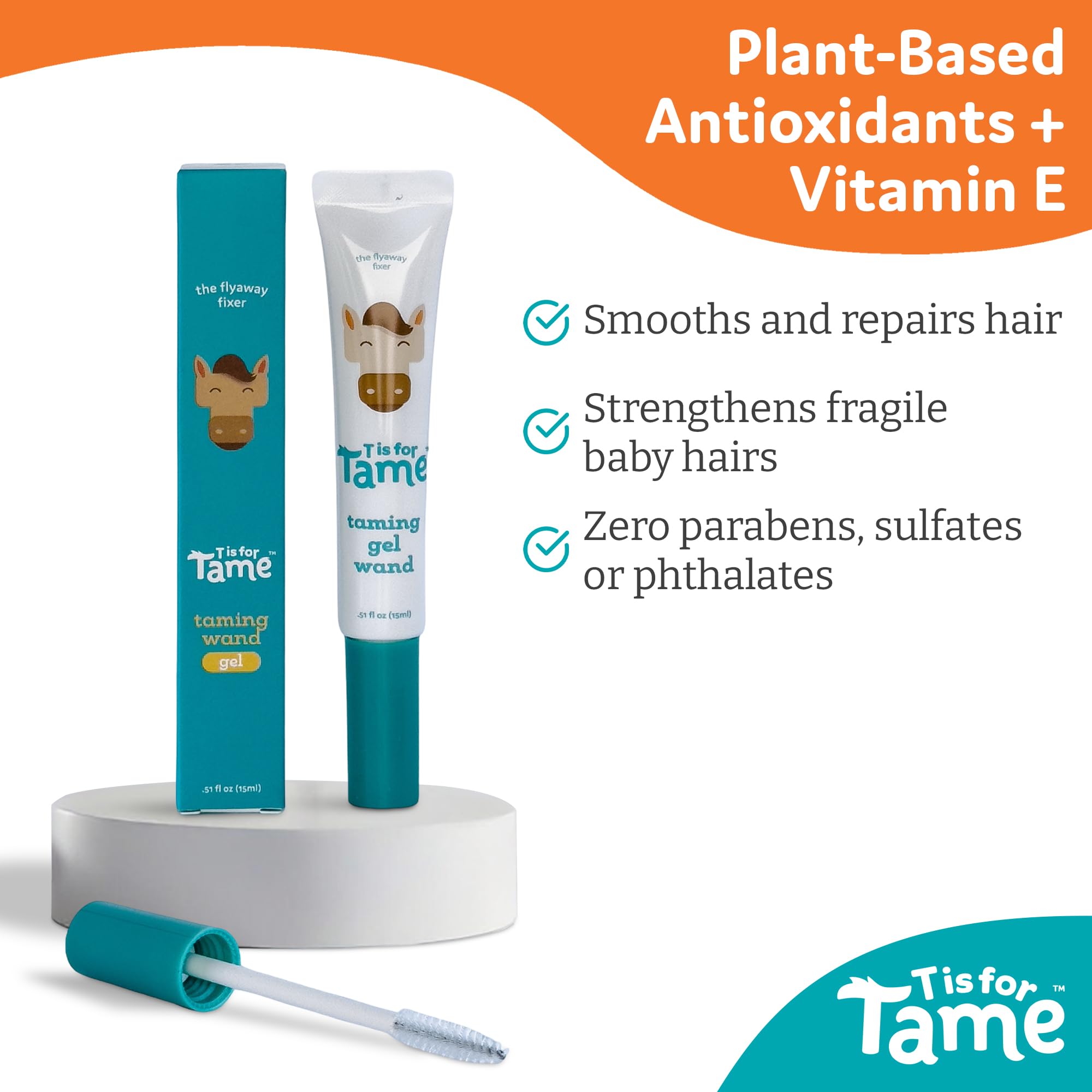 T is for Tame Taming Gel Wand – Natural Flyaway Tamer (0.5 oz) – Alcohol-Free, Vegan & Cruelty-Free