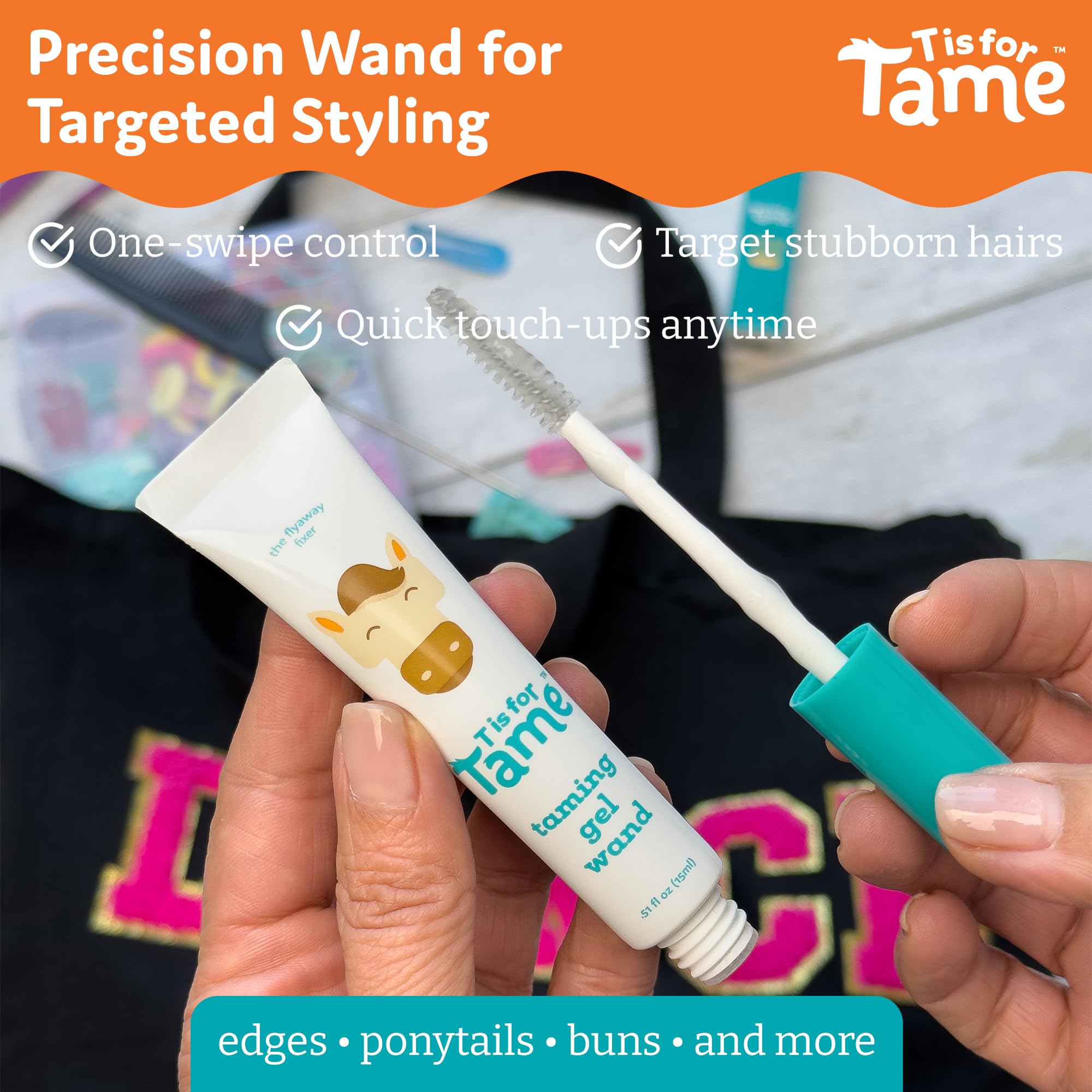 T is for Tame Taming Gel Wand – Natural Flyaway Tamer (0.5 oz) – Alcohol-Free, Vegan & Cruelty-Free