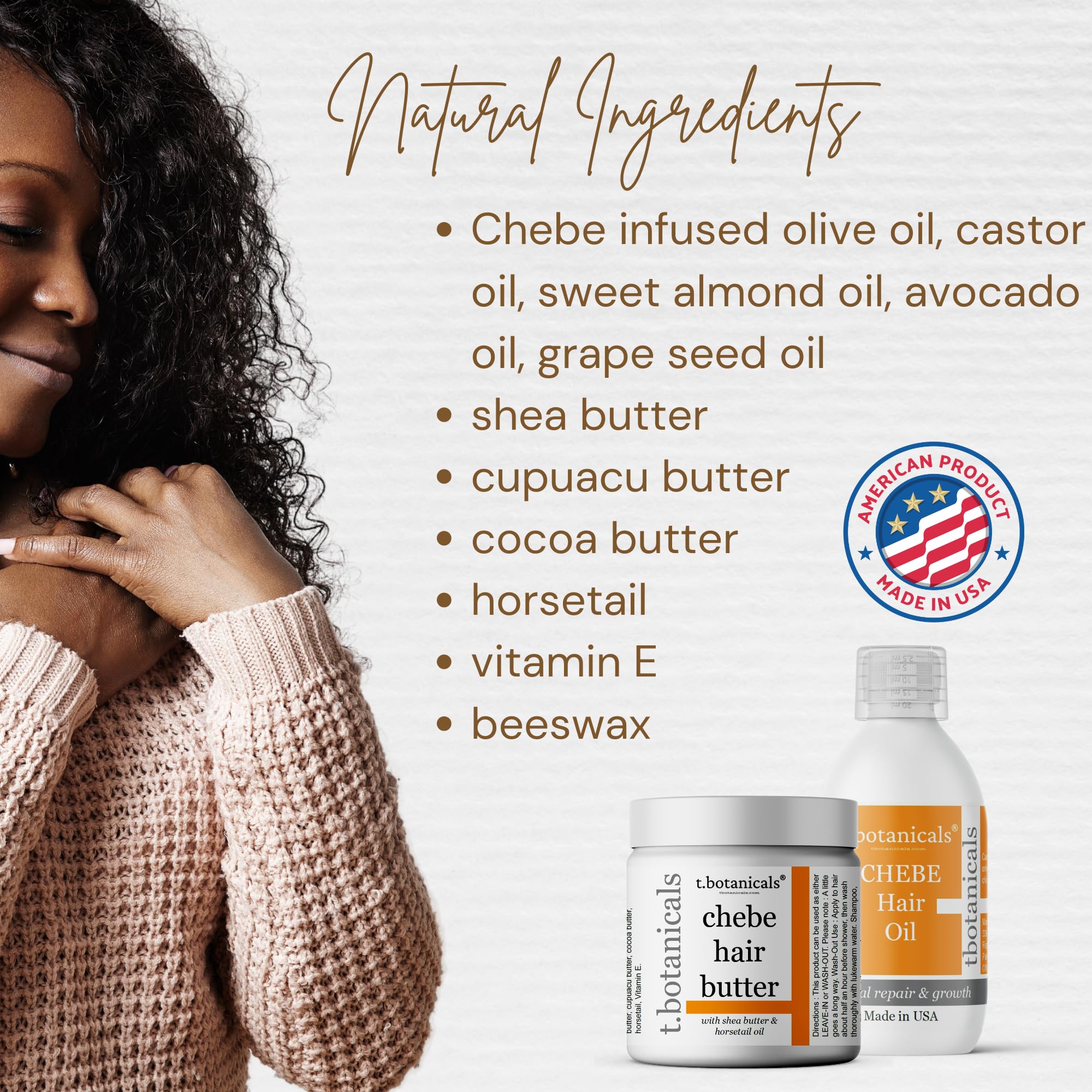 t.botanicals Chebe Oil & Butter Hair Growth Set – Chad Africa, Lavender