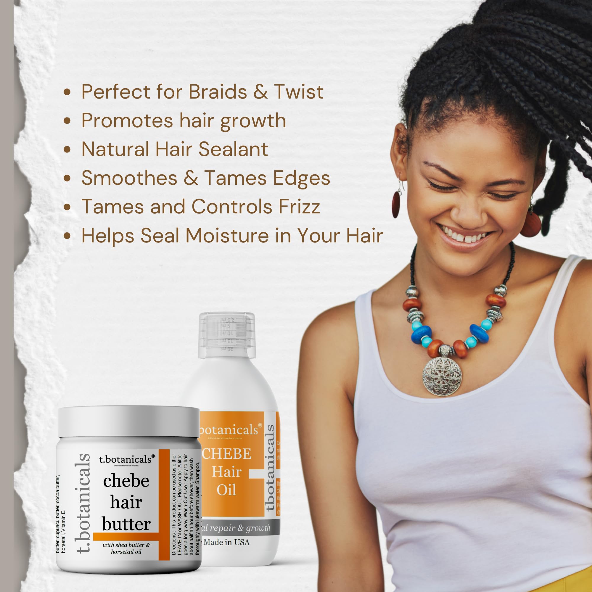 t.botanicals Chebe Oil & Butter Hair Growth Set – Chad Africa, Lavender
