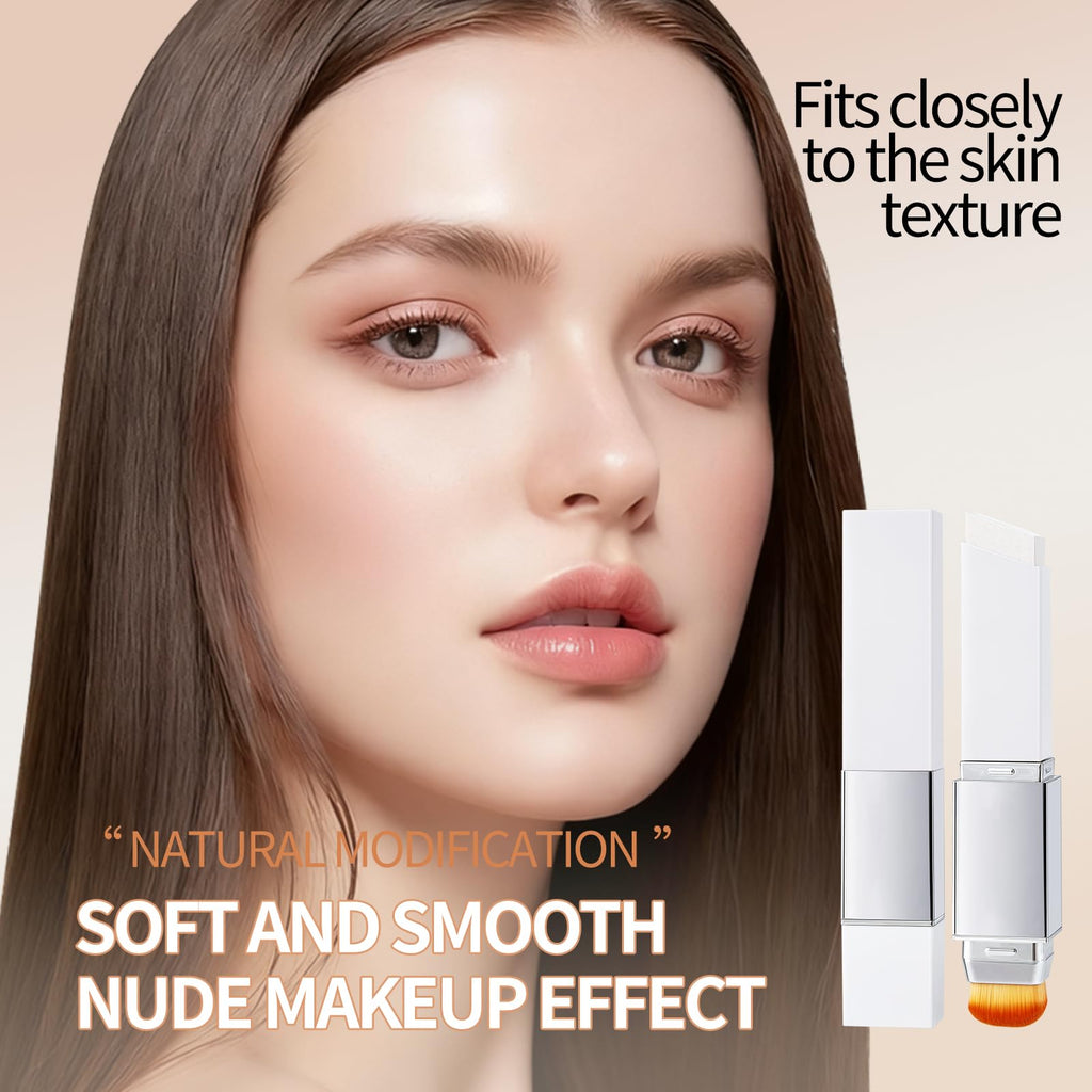 TAEERY Color-Changing Foundation Stick with Dual-Ended Brush | Full Coverage, Lightweight 13g