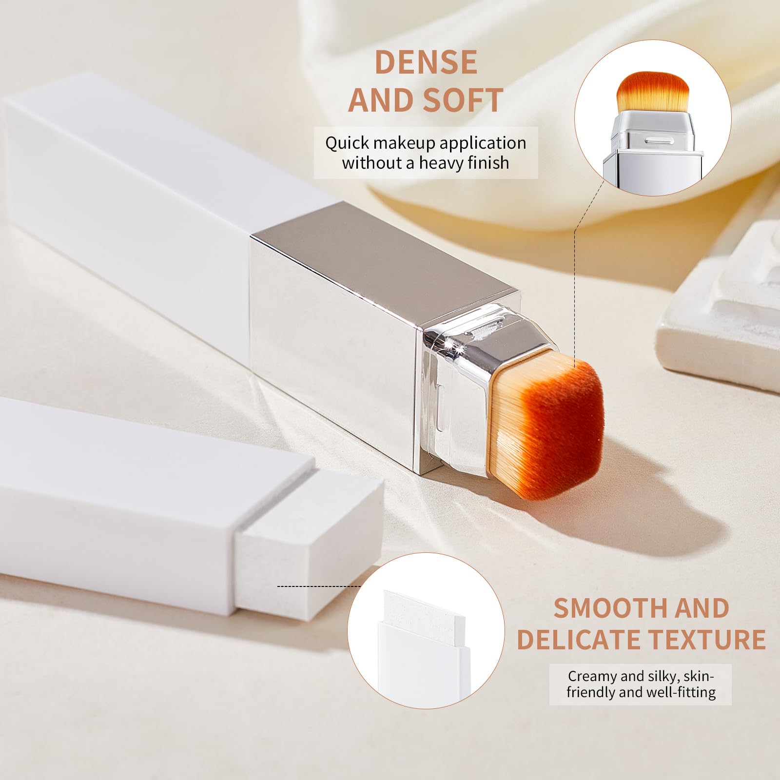 TAEERY Color-Changing Foundation Stick with Dual-Ended Brush | Full Coverage, Lightweight 13g