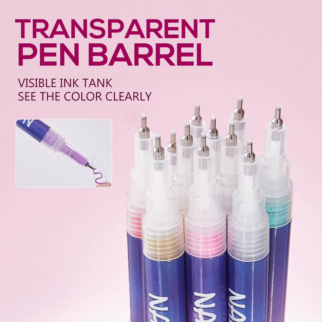 TAEERY 12 Colors Nail Art Markers Set – Quick-Dry Nail Art Pens for Home & Salon