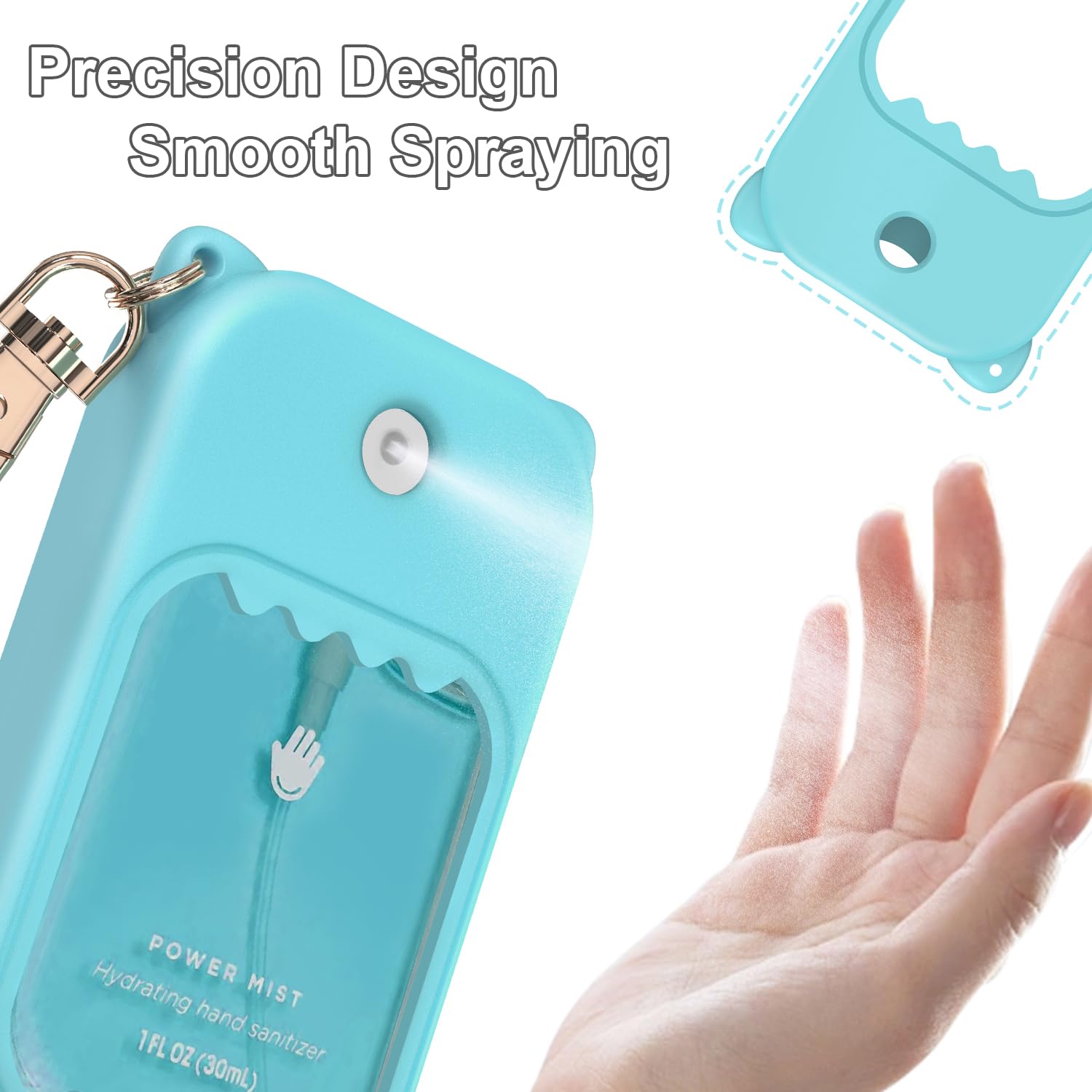 taessv 3Pcs Touchland Silicone Case & Keychain – Cute Holder for Power Mist, Gentle Mist, Glow Mist (Pink, Purple, Blue)