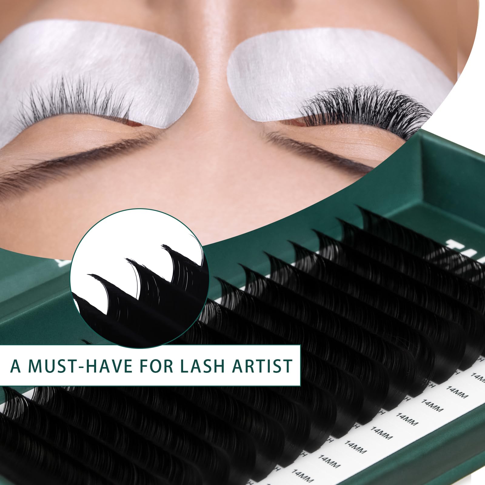 TAFFEAY Cashmere Lash Extensions – Classic & Volume, C/CC/D/B/J Curl, 0.03-0.15mm, 8-20mm, 16-Row Tray