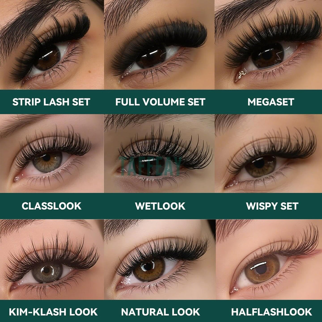 TAFFEAY Cashmere Classic & Volume Lash Extensions – 0.03-0.15 Thickness, 8-20mm, C/CC/D/B/J Curl, 16-Row Tray
