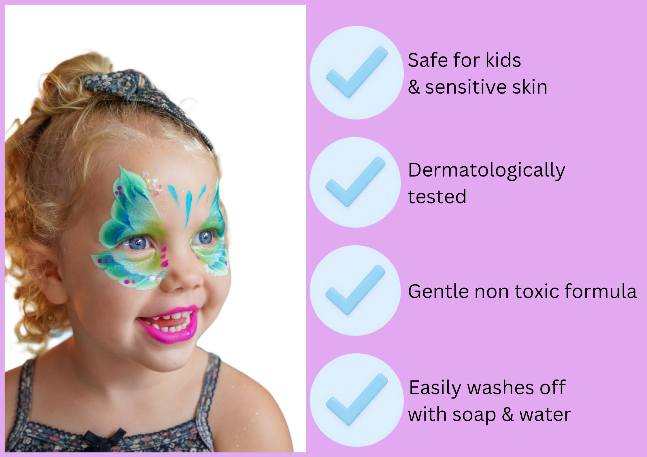 TAG Face & Body Paint - Regular Palette 12 x 10g | Vibrant, Safe & Water-Activated