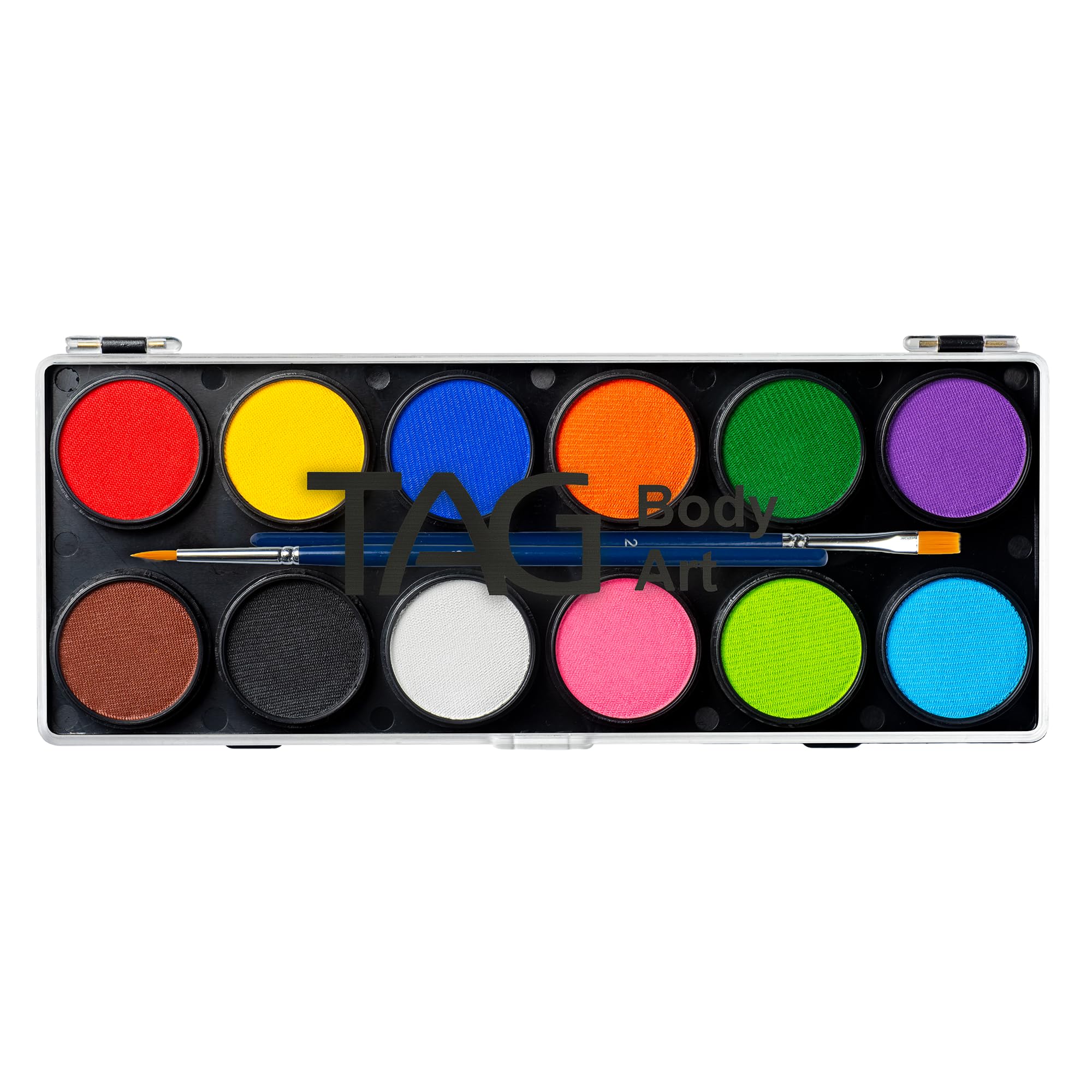TAG Face & Body Paint - Regular Palette 12 x 10g | Vibrant, Safe & Water-Activated