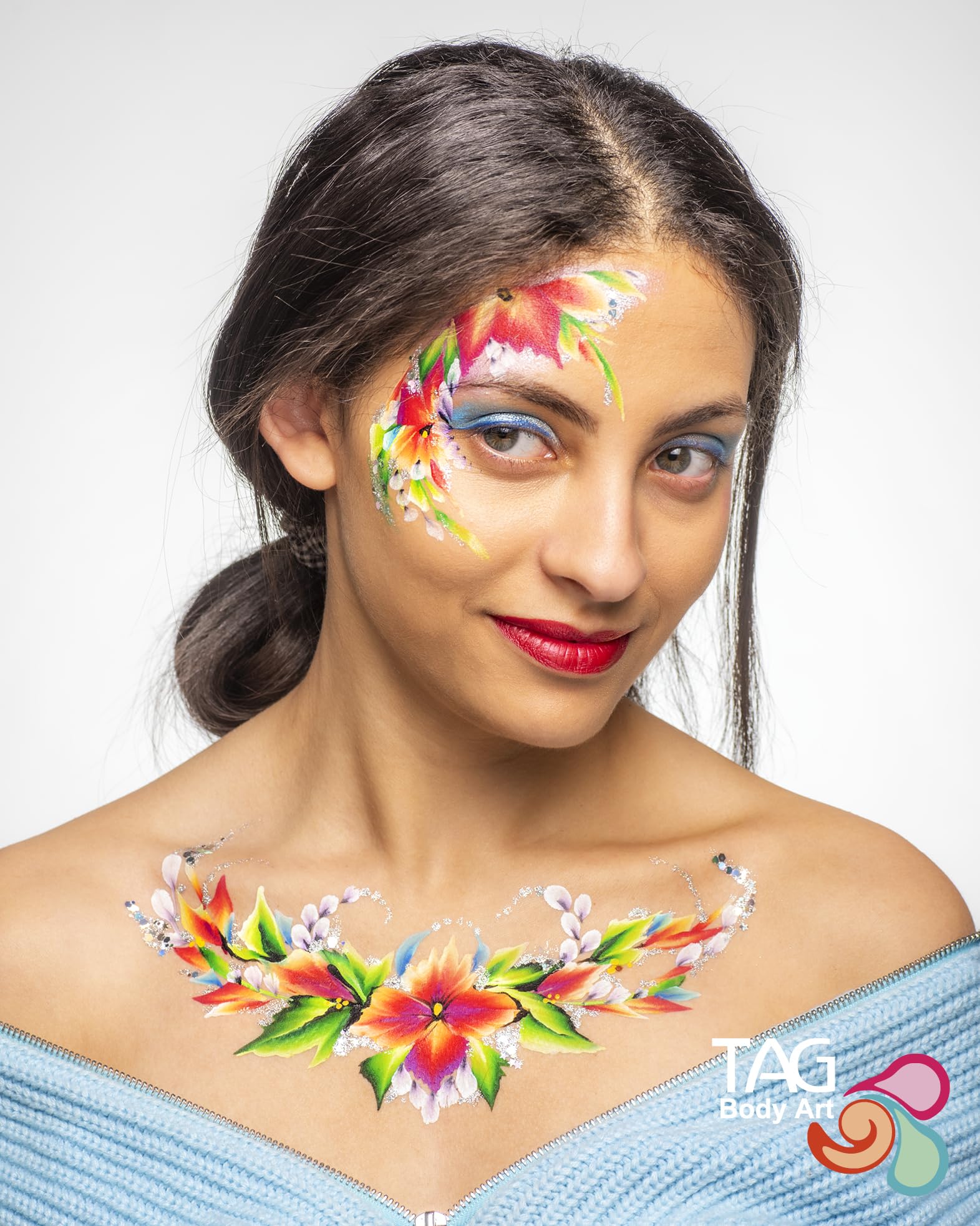 TAG Face & Body Paint - Regular Palette 12 x 10g | Vibrant, Safe & Water-Activated
