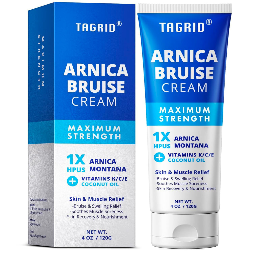 TAGRID Arnica Cream Extra Strength — Fast Bruise & Pain Relief with Vitamin K (4 oz)
