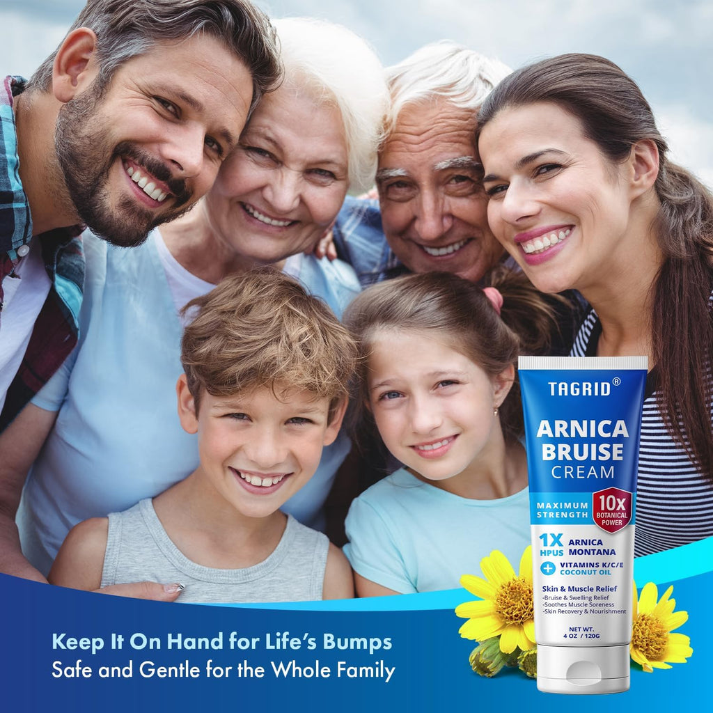 TAGRID Arnica Cream Extra Strength — Fast Bruise & Pain Relief with Vitamin K (4 oz)