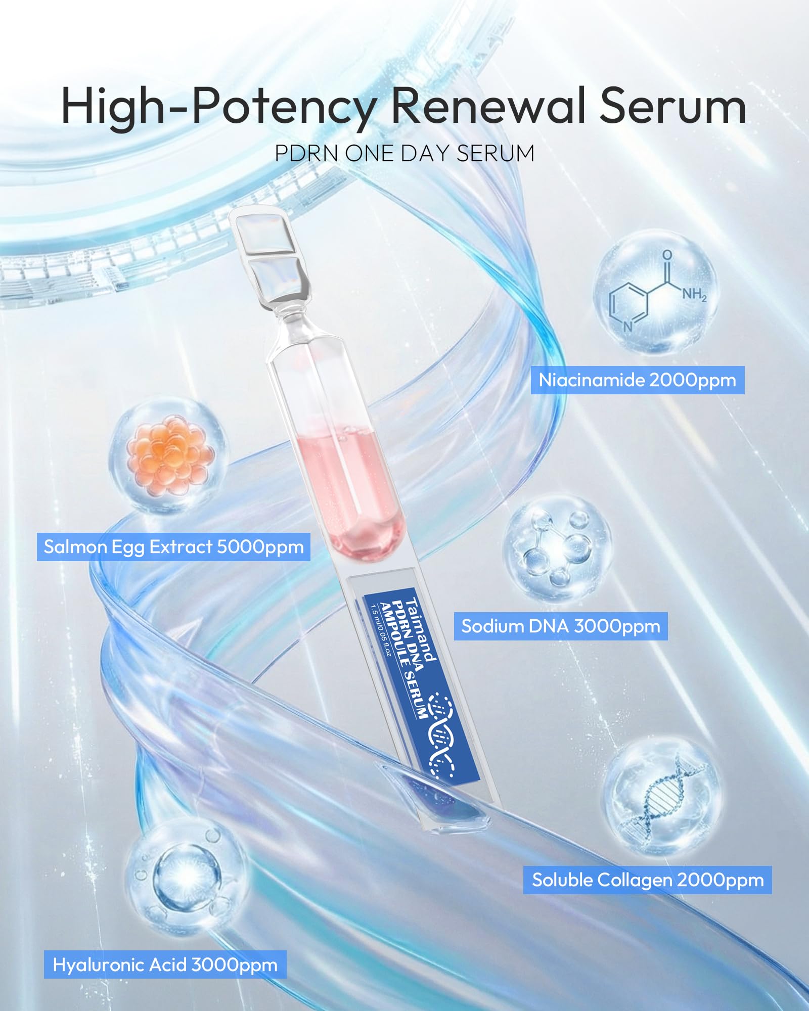 Taimand Salmon DNA PDRN Serum – 99% PDRN Ampoule for Radiant Hydration