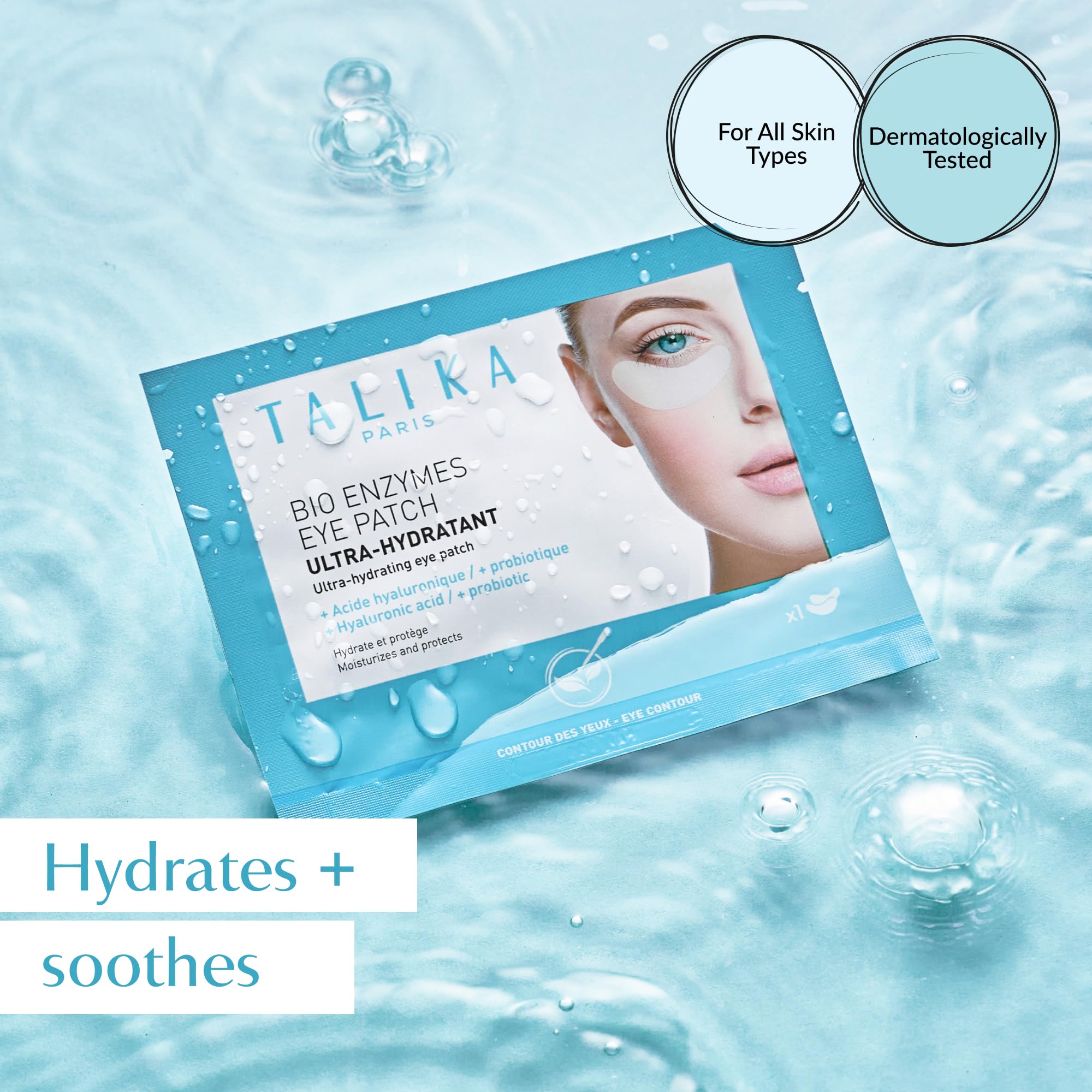 Talika Bio Enzymes Eye Patch (3 Pack) – Ultra-Hydrating Under-Eye Patches for Dark Circles, Tired Eyes & Puffiness