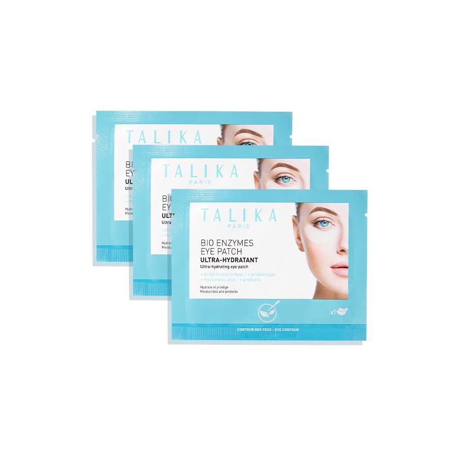 Talika Bio Enzymes Eye Patch (3 Pack) – Ultra-Hydrating Under-Eye Patches for Dark Circles, Tired Eyes & Puffiness
