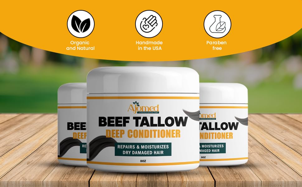 Tallow Deep Conditioner | Hair Treatment for Dry & Damaged Hair | Handmade Mask & Detangler