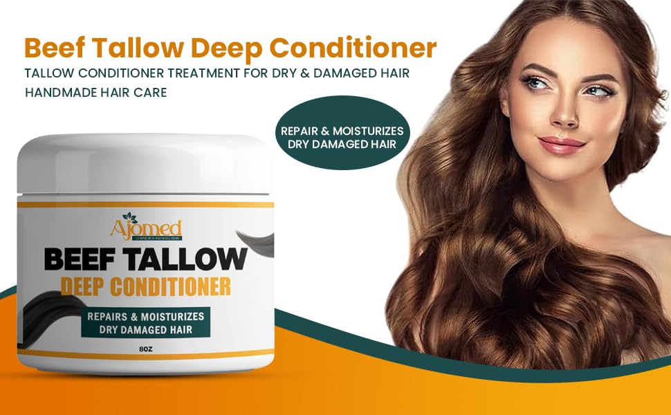 Tallow Deep Conditioner | Hair Treatment for Dry & Damaged Hair | Handmade Mask & Detangler