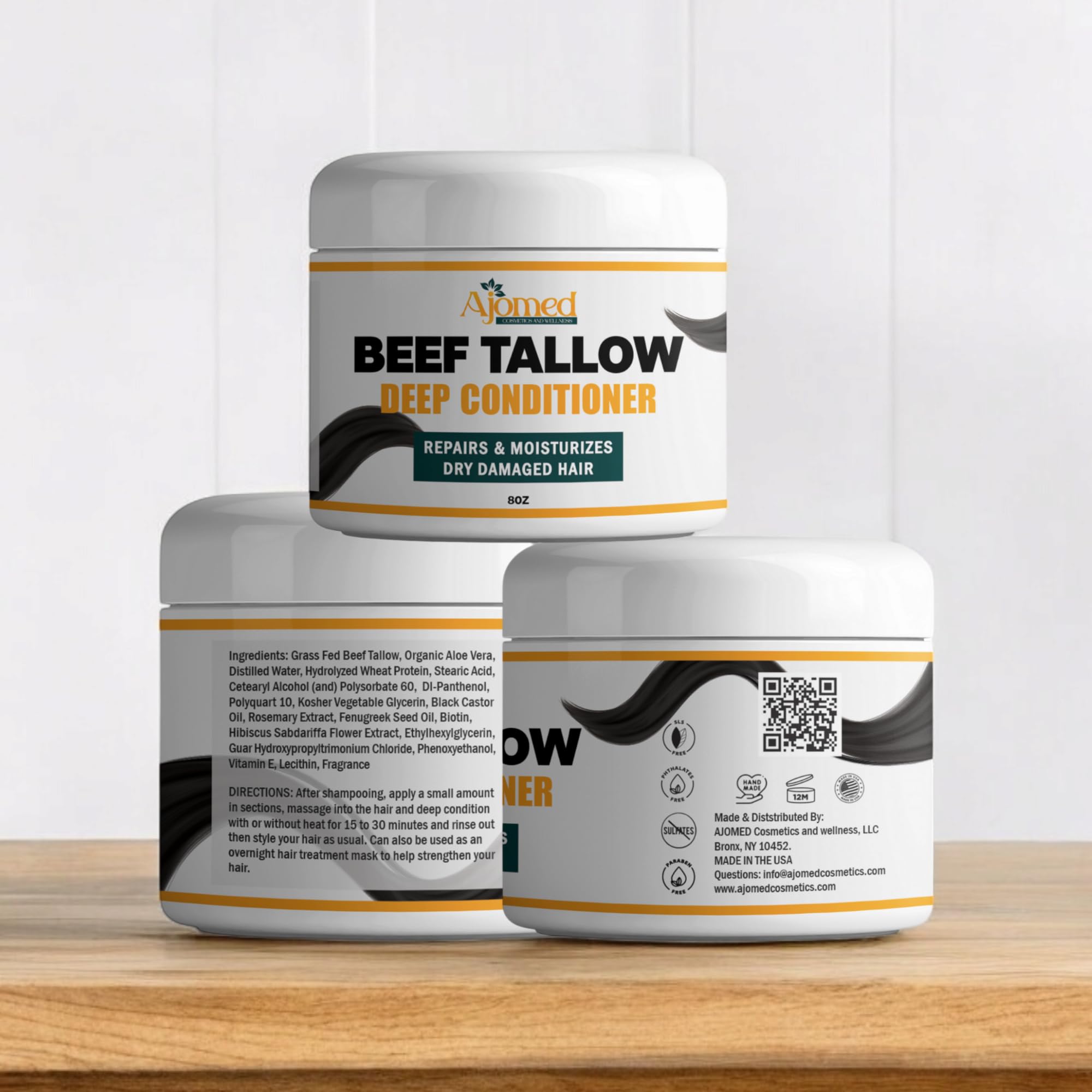 Tallow Deep Conditioner | Hair Treatment for Dry & Damaged Hair | Handmade Mask & Detangler