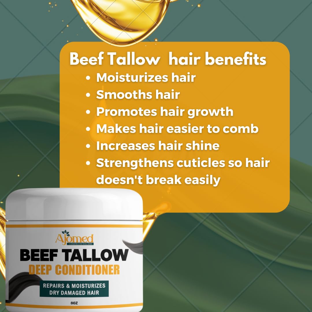 Tallow Deep Conditioner | Hair Treatment for Dry & Damaged Hair | Handmade Mask & Detangler