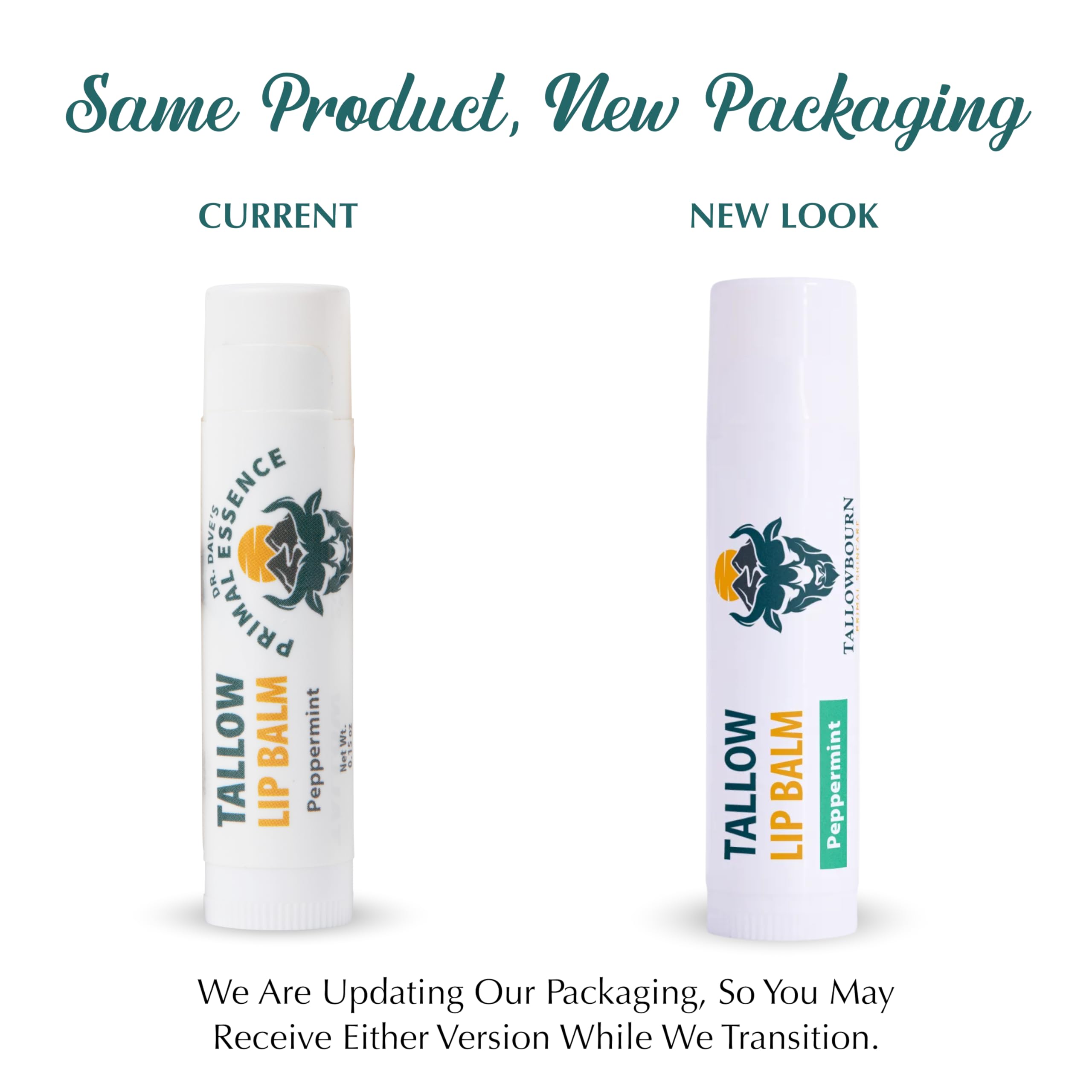 Tallowbourn Moisturizing Tallow Lip Balm 3-Pack – Grass-Fed Tallow + Organic Coconut Oil