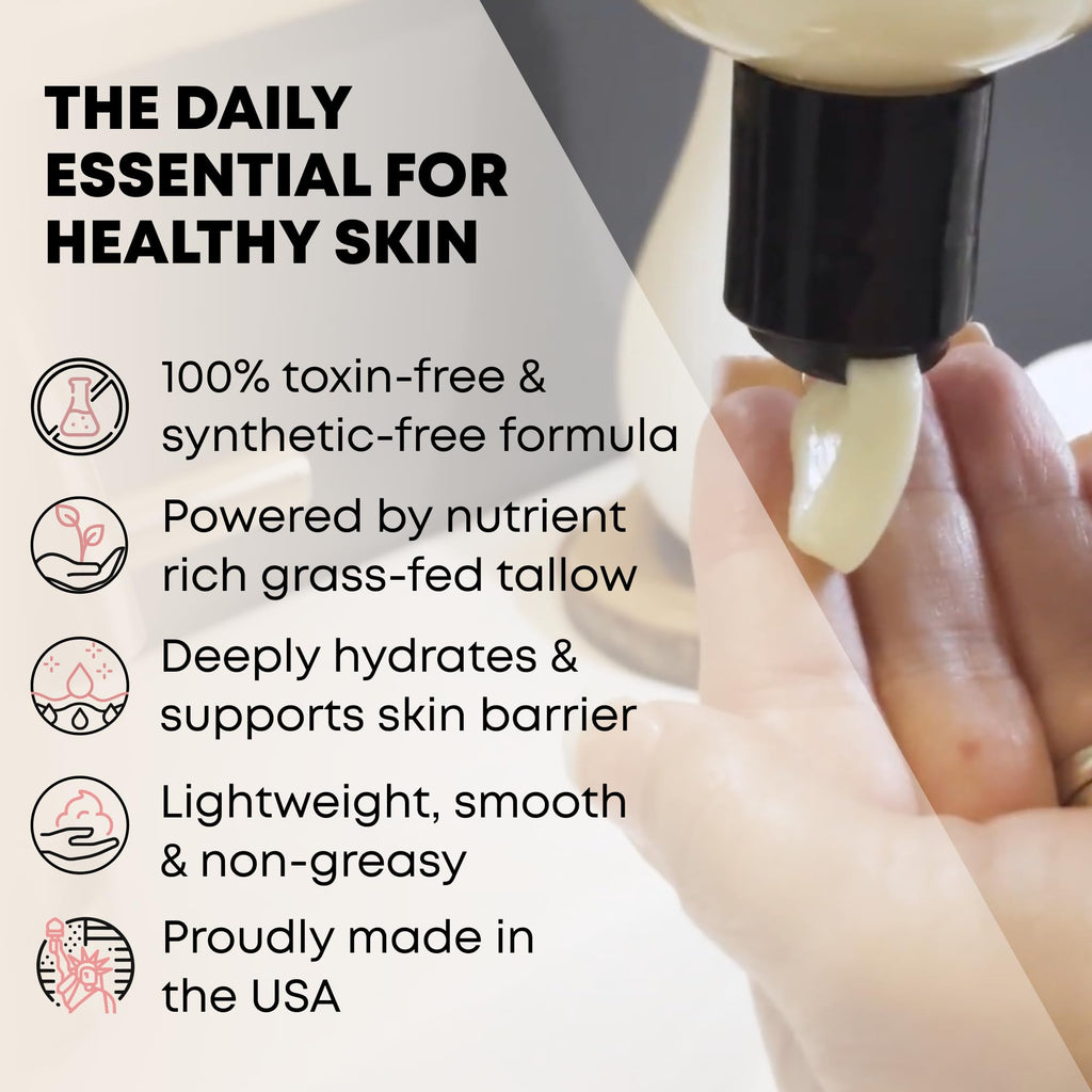 TALLOWRX Tallow Body Lotion – Grass-Fed Tallow Moisturizer with Jojoba Oil (Unscented, 8 oz)