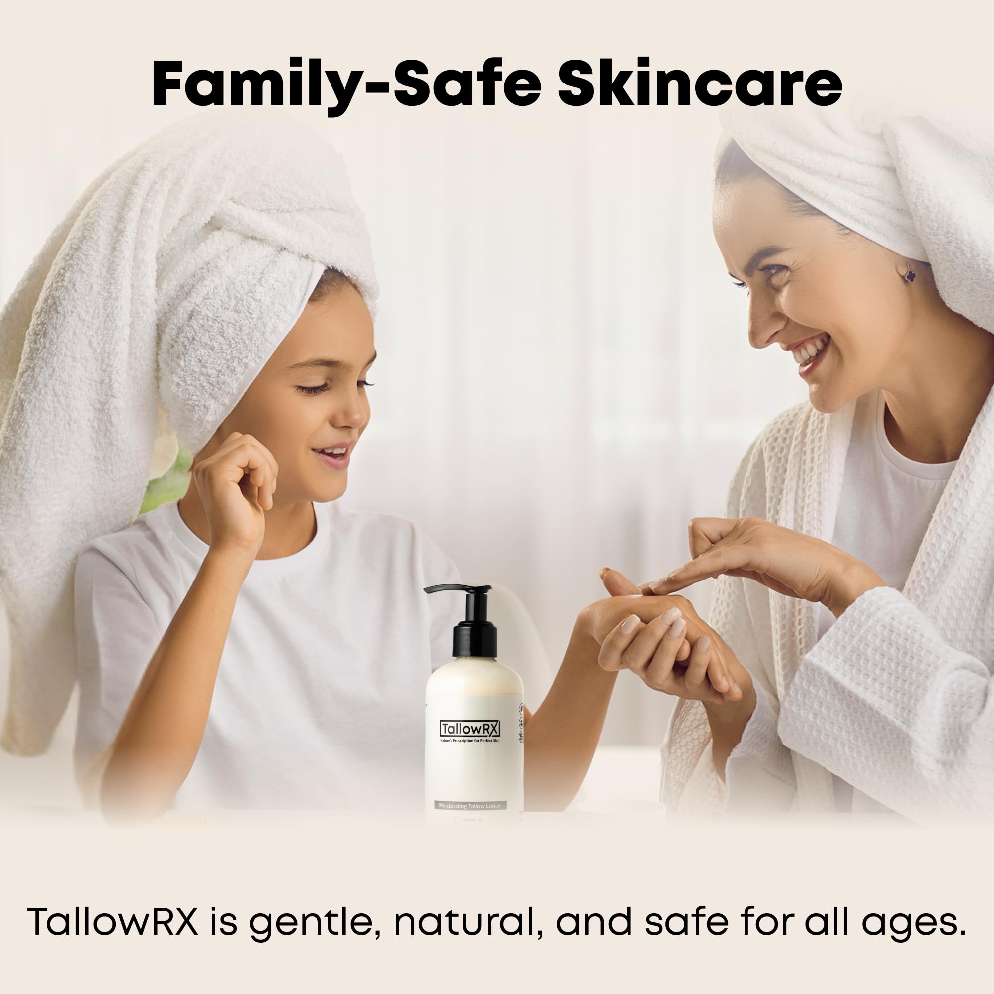 TALLOWRX Tallow Body Lotion – Grass-Fed Tallow Moisturizer with Jojoba Oil (Unscented, 8 oz)