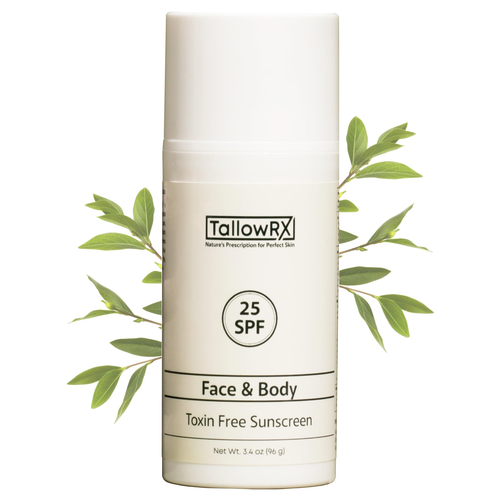TALLOWRX SPF 25 Mineral Sunscreen – Reef-Safe, Non-Nano Zinc Oxide, Red Raspberry & Vitamin E | 3.4 oz
