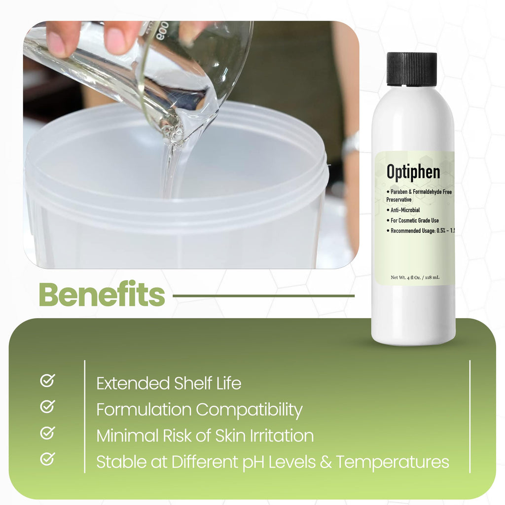Talsen Chemicals Optiphen Preservative Liquid – Paraben Free, Water-Soluble, Broad Spectrum (8 oz)